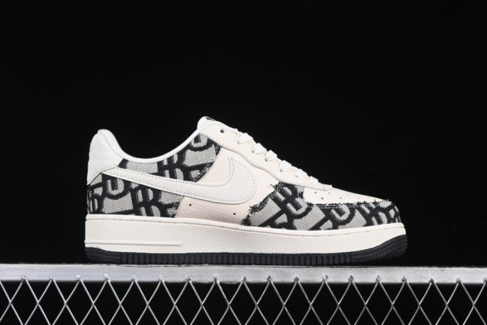 Nike Air Force 1 '07 Low Dior Collaboration Black Pattern Low-Top Casual Sneakers - DF0188-028