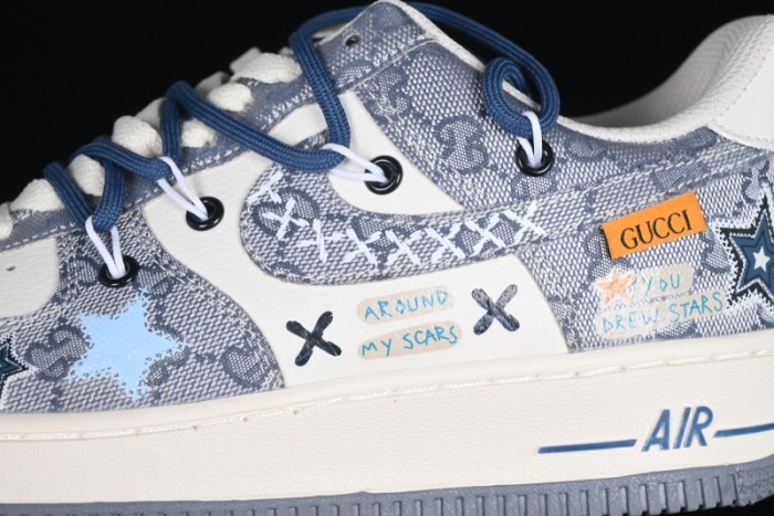 Nike Air Force 1 '07 Low Blue Star Casual Sneakers - BD0077-222