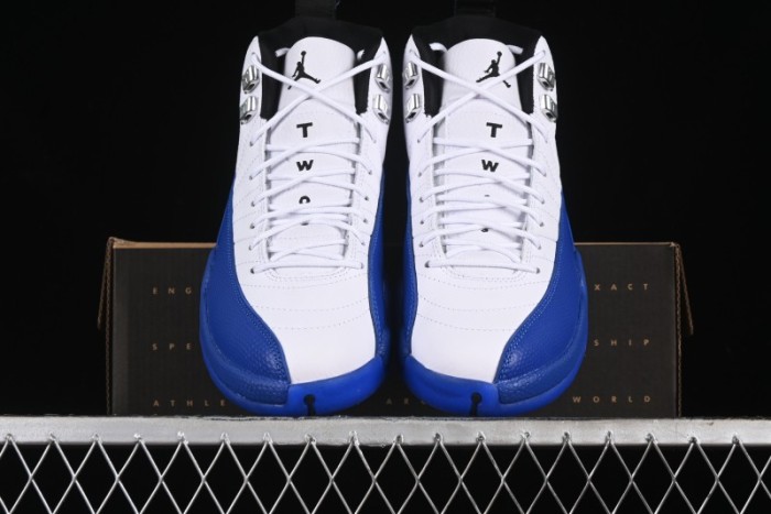 Nike Air Jordan 12 Retro Basketball Shoes in White Blue - CT8013-140