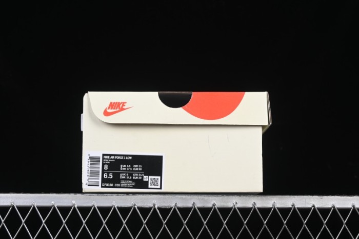 Nike Air Force 1 '07 Low Dior Collaboration Black Pattern Low-Top Casual Sneakers - DF0188-028