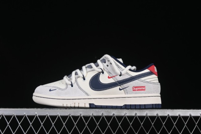 Nike SB Dunk Low Supreme Collaboration Strap Pig Eight Blue Hook Anniversary High-End Custom Low-Top Casual Skate Shoes - YX5066-235