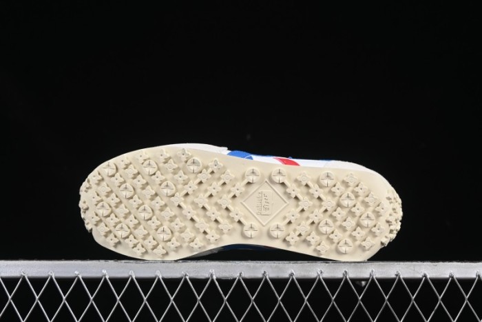 Onitsuka Tiger Vintage Runner Sneakers - White/Grey with Blue & Red Accents