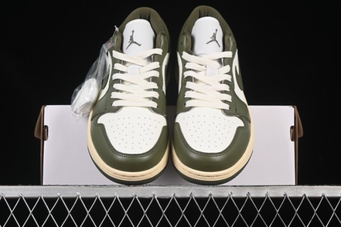 Nike Air Jordan 1 Low AJ1 Military Green White Casual Lifestyle Sneakers - DC0774-122