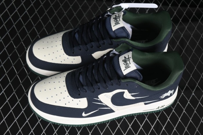 Nike Air Force 1 '07 Low Stussy Collaboration Explosive Blue Low-Top Casual Sneakers - KK1988-040