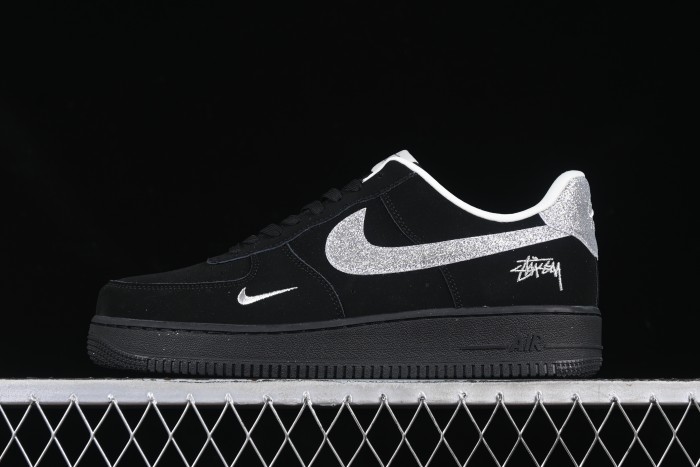 Nike Air Force 1 '07 Low Stussy Collaboration Silver Swoosh Starry Sky Casual Sneakers - DF0188-043