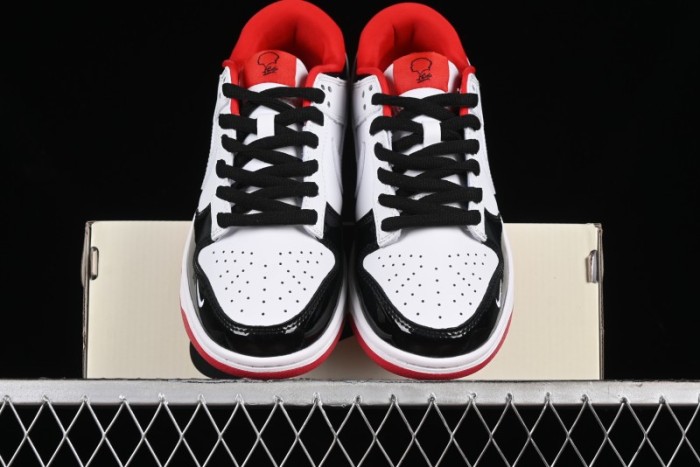 Nike SB Dunk Low UN Collaboration - White Black Patent Leather Anniversary Custom Low-Top Casual Skate Shoes - XB3802-349
