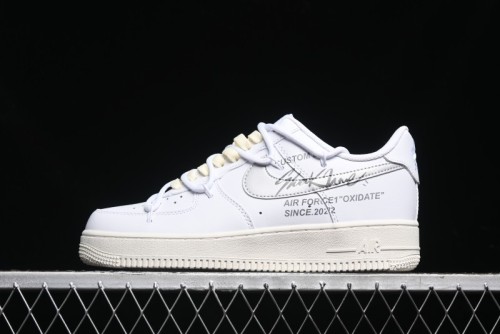 Nike Air Force 1 '07 Low Silver Hook Off-White Style Casual Sneakers - ZH0316-049