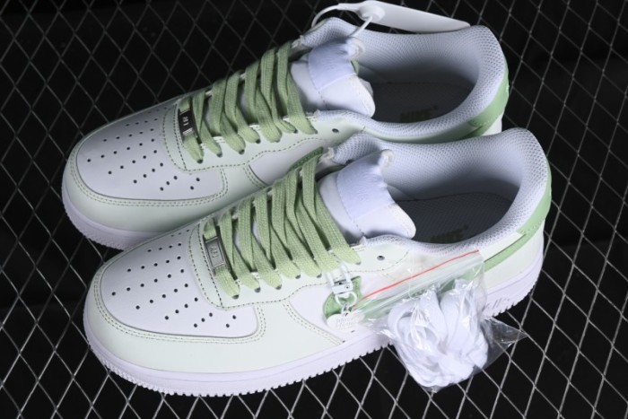 Nike Air Force 1 '07 Low Casual Sneakers with Anime-inspired Green Apple Spray Paint Design - DY8899-002