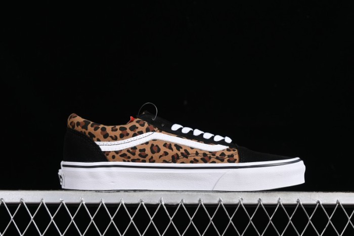 Vans Old Skool Classic Retro Low-Top Canvas Sneakers with Leopard Print and Slip-Resistant Sole - VN000CR5CJK 1