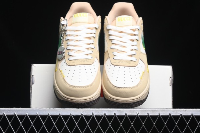 Nike Air Force 1'07 Low Gucci Collaboration White Brown Green Low-Top Casual Sneakers - KK1988-024