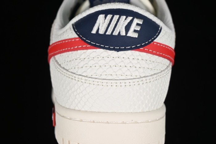 Nike SB Dunk Low Supreme Collaboration - White Dragon Scale Anniversary Custom Low-Top Casual Skate Shoes - BB8685-101