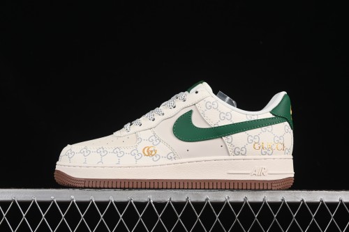 Nike Air Force 1 '07 Low Gucci Collaboration Brown Sole Green Swoosh Casual Sneakers - JJ2508-711