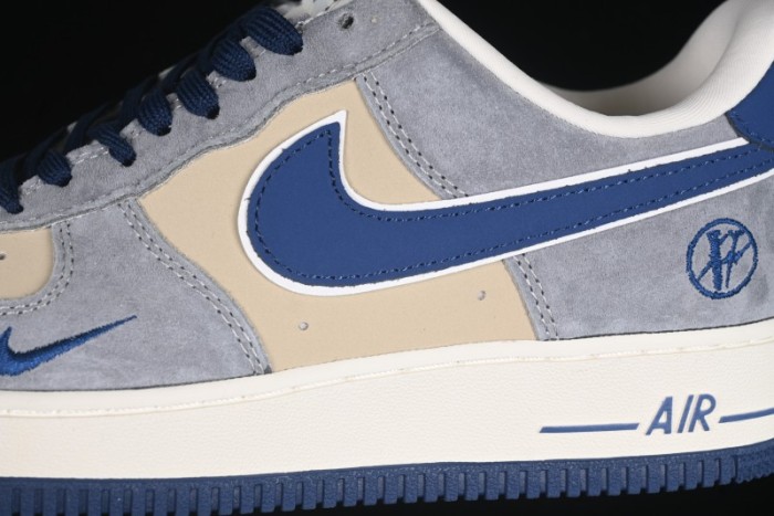 Nike Air Force 1 '07 Low Volon Bear Collaboration Blue Swoosh Casual Sneakers - KK1988-045