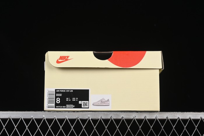 Nike Air Force 1'07 Low Stussy Collaboration Beige Mini Swoosh Casual Sneakers - HH7518-060