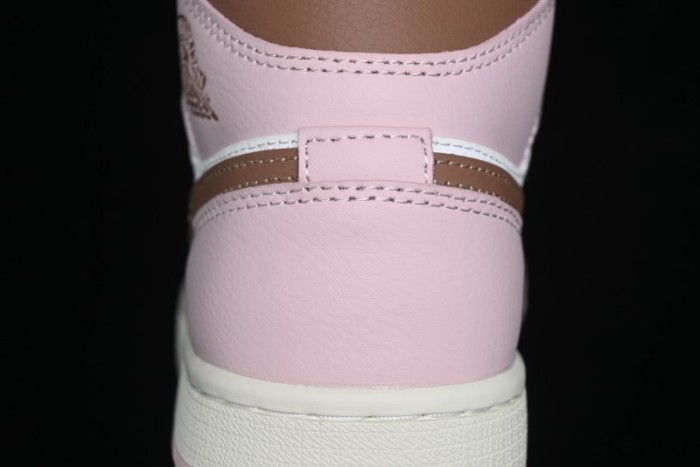 Nike Air Jordan 1 Mid AJ1 Basketball Shoes in Khaki Pink - BQ6472-620