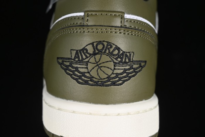 Nike Air Jordan 1 Low  Medium Olive  Retro Casual Sneakers - 553558-092