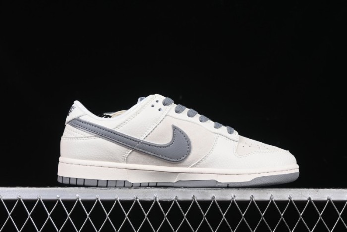 Nike SB Dunk Low Supreme Collaboration Grey Swoosh Double Mini Swoosh Anniversary Custom Low-Top Casual Sneakers - XX2025-688