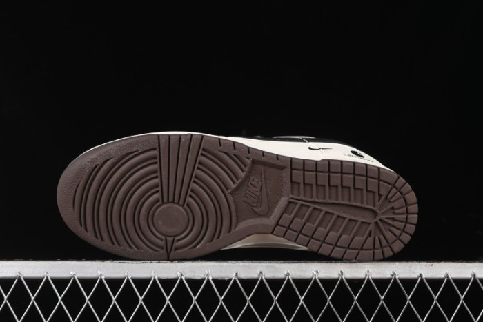 Nike SB Dunk Low Carhartt Collaboration - Off White Black Swoosh Anniversary Customized Low-Top Casual Skate Shoes - SJ1089-007