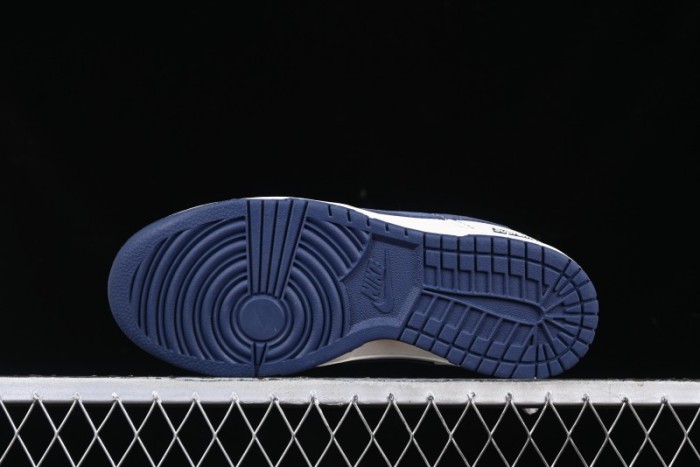 Nike SB Dunk Low Supreme Collaboration Grey Blue Woven Label Anniversary High-End Custom Low-Top Casual Skate Shoes - BB7518-026