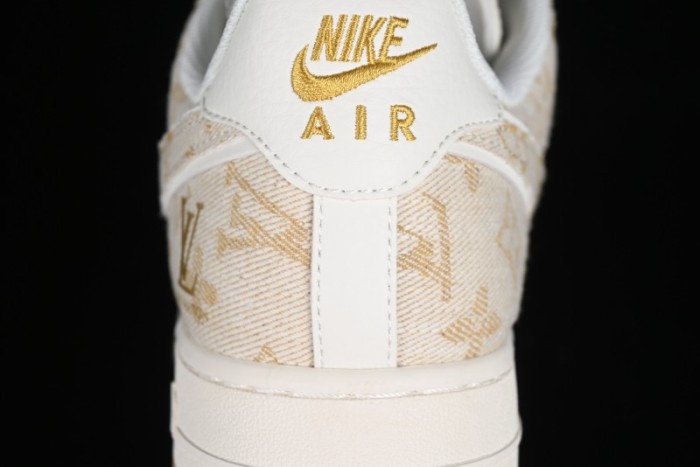 Nike Air Force 1 '07 Low V Collaboration - Khaki Mini Swoosh Low-Top Casual Sneakers - SJ2088-001