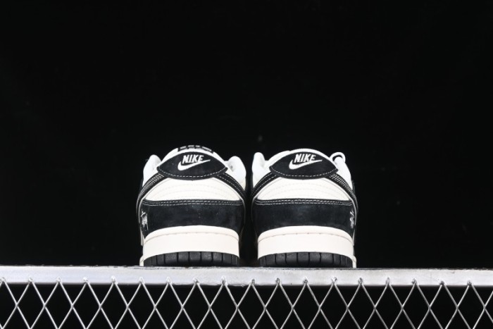 Nike SB Dunk Low Stussy x Gucci Triple Collaboration - Irregular Black Swoosh Anniversary Custom Low-Top Casual Sneakers - FC1688-196