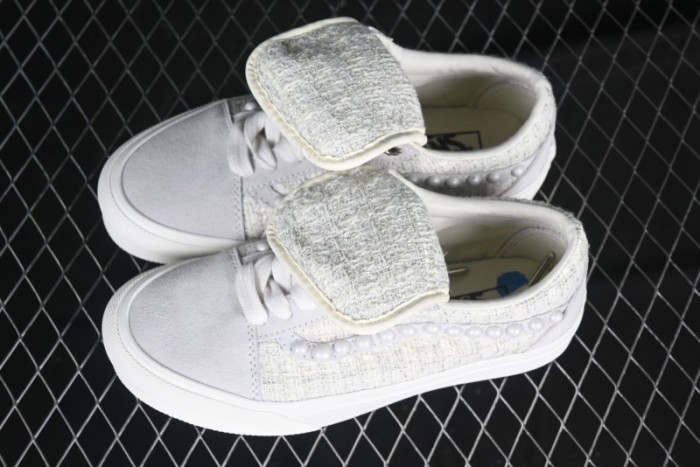 Vans Skool Ext Pearl White Low-Top Casual Skate Shoes - VN000EEMQC5