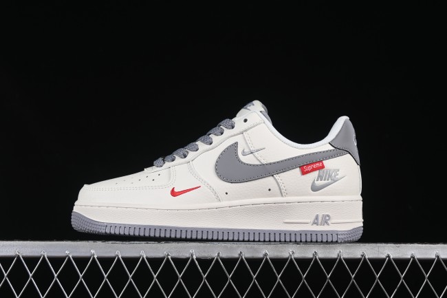 Nike Air Force 1 '07 Low Supreme Collaboration Casual Sneakers with Red Swoosh - HH7518-039