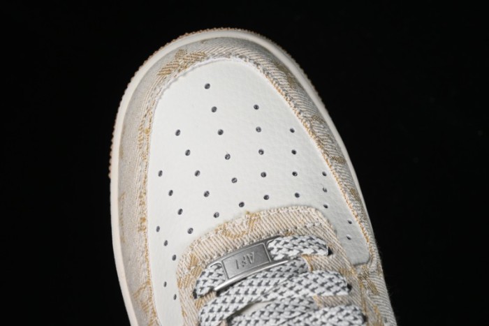 Nike Air Force 1 '07 Low V Collaboration - Khaki Mini Swoosh Low-Top Casual Sneakers - SJ2088-001