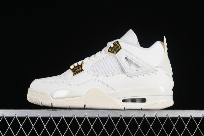 Nike Air Jordan 4 Retro Metallic Gold Basketball Shoes - AQ9129-170 1