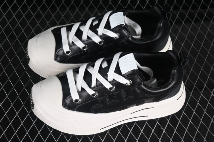 Shoot Brand Replay Black Plum Retro Comfort Leather Anti-Slip Platform Low-Top Casual Sneakers - AJD4