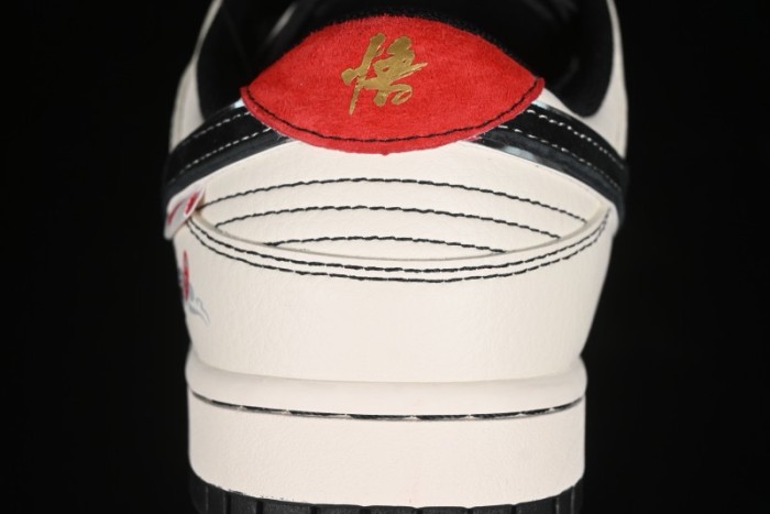 Nike SB Dunk Low Black Wukong Series - Beige Grey Black Swoosh Anniversary Custom Low-Top Casual Skate Shoes - SJ1089-014