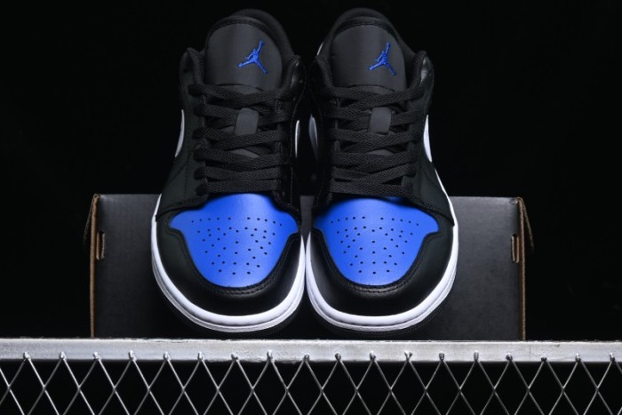 Nike Air Jordan 1 Low Retro Basketball Shoes Black Blue - 553558-042