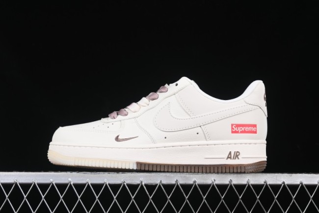 Nike Air Force 1 '07 Low Supreme Collaboration - Beige/Brown Colorway Low-Top Casual Sneakers BB7577-215