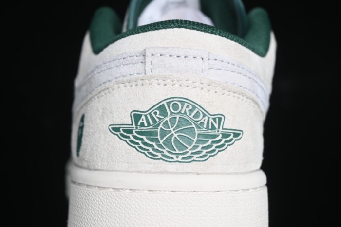 Nike Air Jordan 1 Low AJ1 Bape Collaboration - Full Pig Eight Green Grey Retro Basketball Shoes - DM9188-009