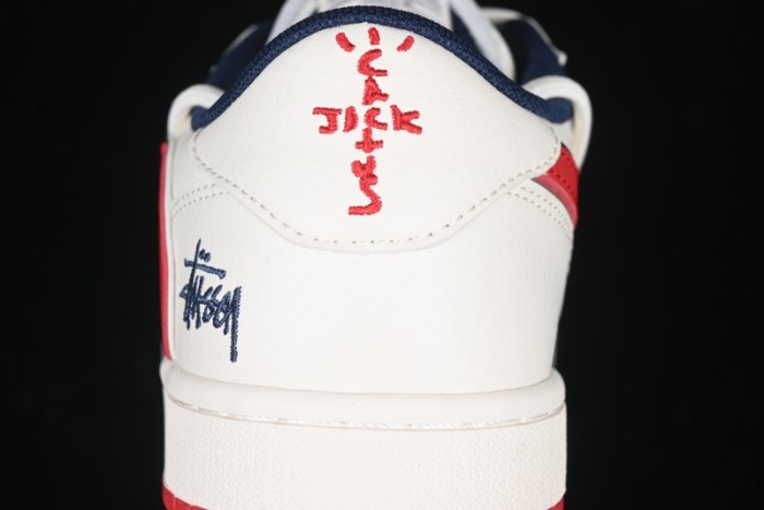 Nike Travis Scott x Fragment Design x Air Jordan 1 Low OG SP AJ1 Retro Sneakers with Reverse Swoosh - SJ0086-138