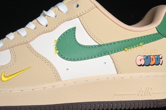 Nike Air Force 1'07 Low Gucci Collaboration White Brown Green Low-Top Casual Sneakers - KK1988-024