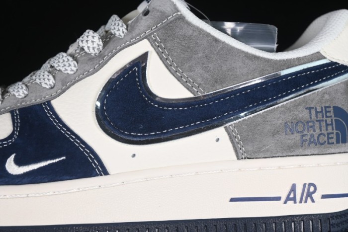 Nike Air Force 1 '07 Low The North Face Collaboration Beige Grey Navy Swoosh Casual Sneakers - XZ6188-975