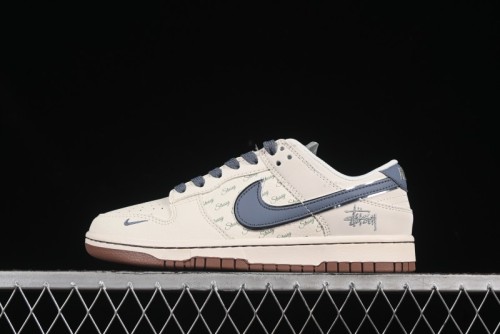 Nike SB Dunk Low Stussy Light Blue Brown Anniversary Custom Low-Top Casual Skate Shoes - ZH2598-247