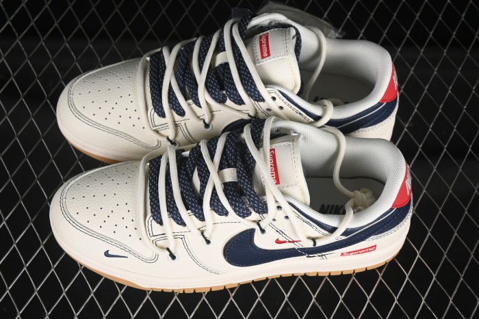 Nike SB Dunk Low Sup Collaboration Strap Blue Swoosh Anniversary Custom Low-Top Casual Skate Shoes - FC1688-217