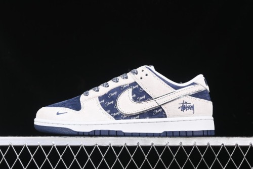 Nike SB Dunk Low Stussy Collaboration - Light Blue Pig Anniversary High-End Custom Low-Top Casual Skate Shoes - XX2025-528
