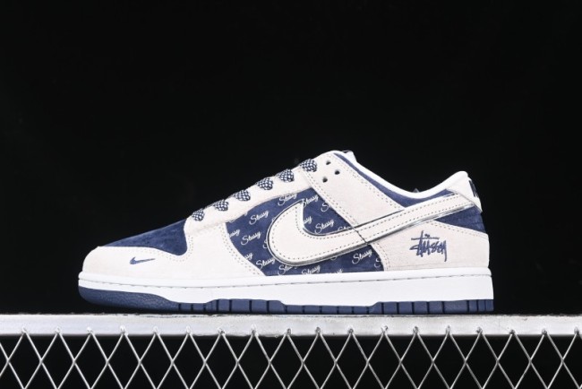Nike SB Dunk Low Stussy Collaboration - Light Blue Pig Anniversary High-End Custom Low-Top Casual Skate Shoes - XX2025-528