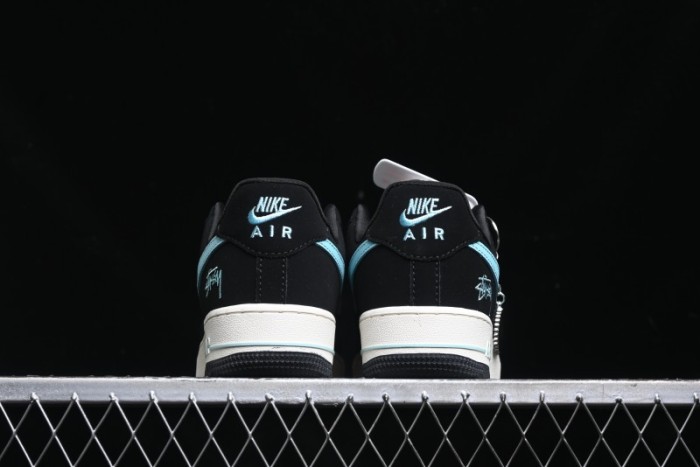 Nike Air Force 1 '07 Low Stussy Collaboration - Black Tiffany Low-Top Casual Sneakers - KK1988-030