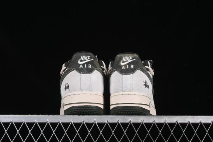 Nike Air Force 1 '07 Low Stussy Collaboration Camo Swoosh Drawstring Casual Sneakers - DM6688-014