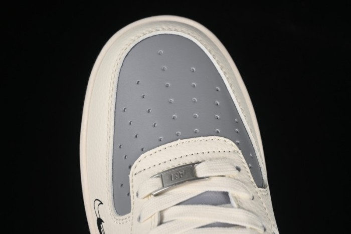 Nike Air Force 1 '07 Low Supreme Collaboration Beige Gray Building Blocks Casual Sneakers - XS1958-568