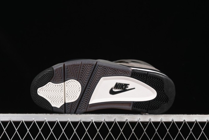 Nike Air Jordan 4 Retro Sneakers in Cave Stone Brown with Black Mesh and TPU Details - FV5029-200
