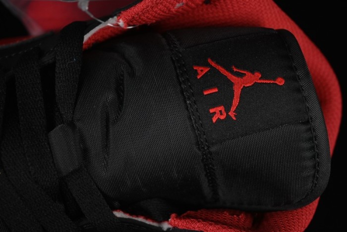 Nike Air Jordan 1 Mid AJ1 Black Red Mid-Top Casual Sneakers - DQ8426-067