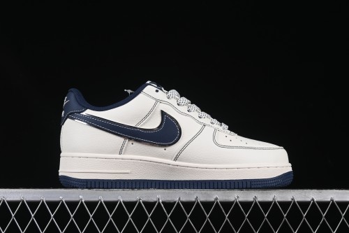 Nike Air Force 1 '07 Low UN Collaboration Navy Splatter Swoosh Casual Sneakers - XS1958-522