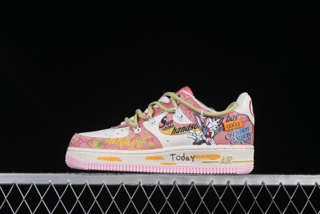 Nike Air Force 1 '07 Low Bugs Bunny Custom Casual Sneakers - BD7700-666