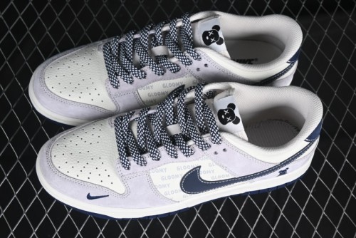 Nike SB Dunk Low Violent Bear Collaboration Deep Blue Pig 8th Anniversary High-End Custom Low-Top Casual Skate Shoes - DJ2024-104