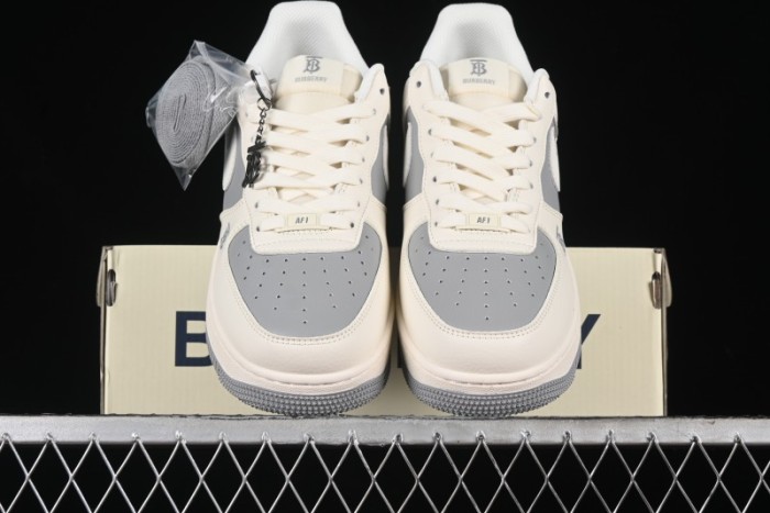 Nike Air Force 1 '07 Low Burberry Collaboration - Beige Grey Low-Top Casual Sneakers - BB8588-225